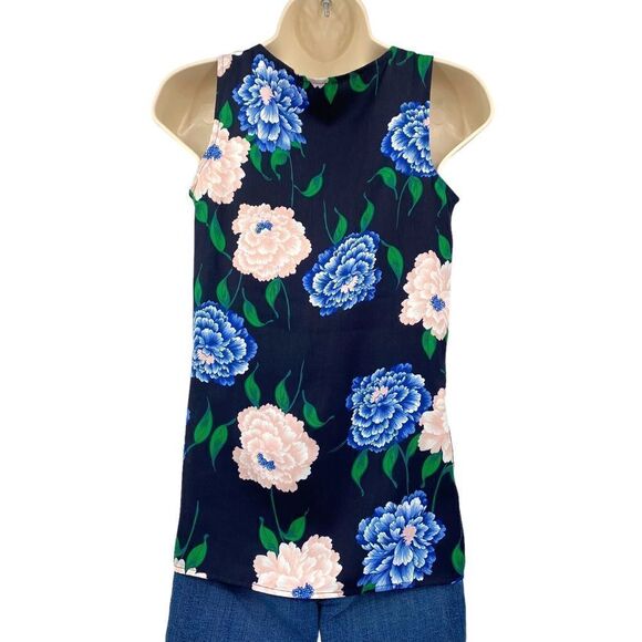 Ann taylor navy Floral Tank Size XXSP - Picture 3 of 6